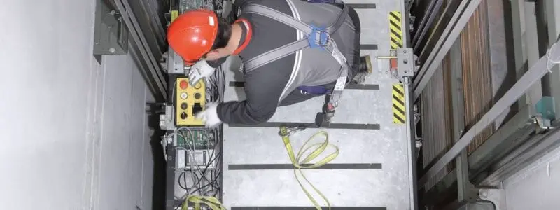 maintenance technician inspecting an elevator