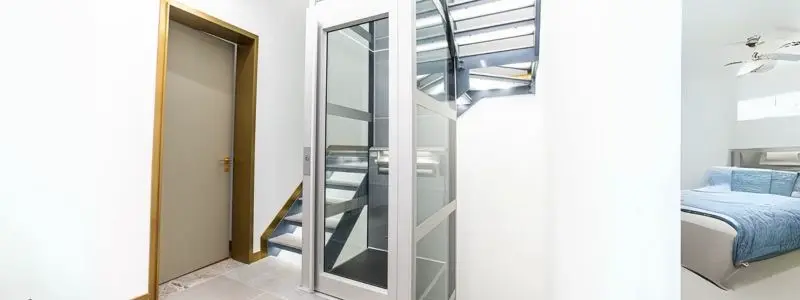 modern residential elevator in a compact shaft