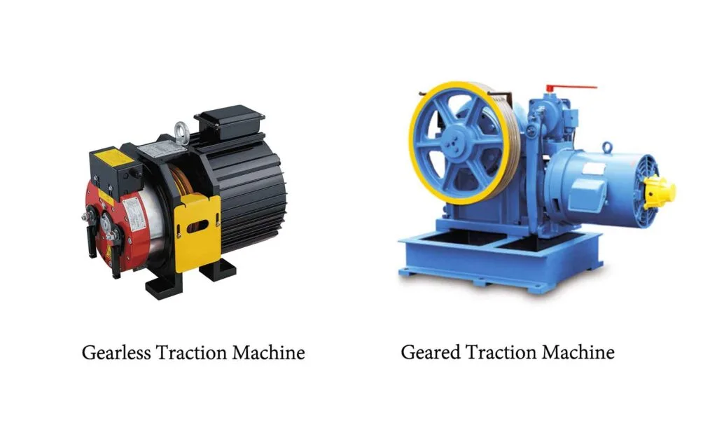 geared traction machine vs gearless traction machine