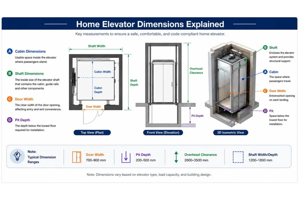 in home elevator dimensions